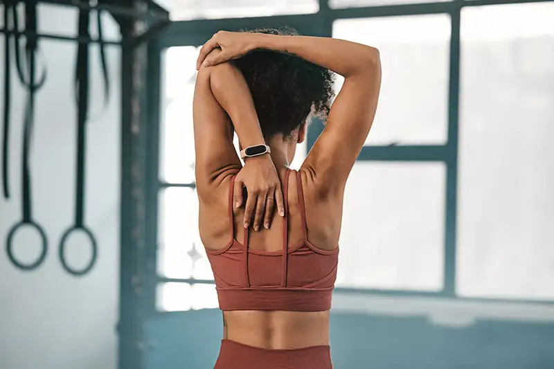 woman stretching